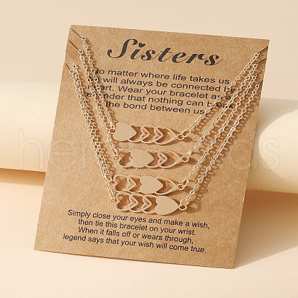 Four Heart Graduation Theme Alloy Crystal Rhinestone Link Chain 3 Layered Necklaces FS-WG07ADB-05-1