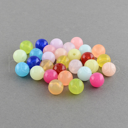 Imitation Jelly Acrylic Beads SACR-R836-10mm-M-1