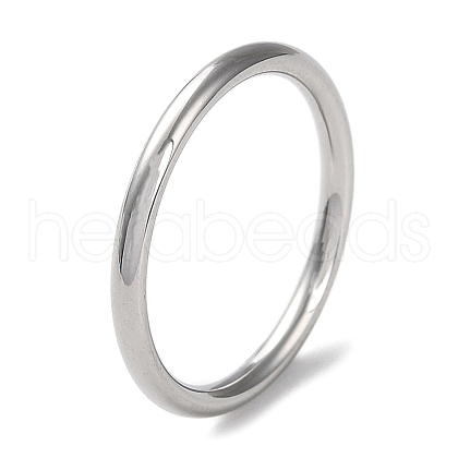 304 Stainless Steel Simple Plain Band Finger Ring for Women Men RJEW-F152-01B-P-1