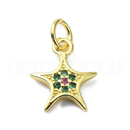 Brass Micro Pave Colorful Cubic Zirconia Pendants KK-H475-19G-05-1