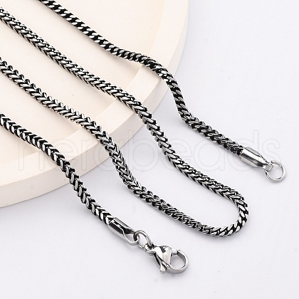 2MM 304 Stainless Steel Wheat Chain Necklaces NJEW-Q013-16A-1