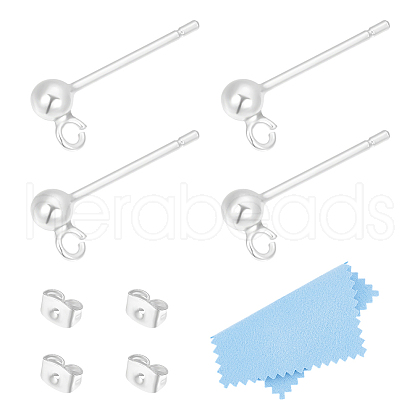 Unicraftale 3Pcs 925 Sterling Silver Stud Earring Findings STER-UN0001-40-1