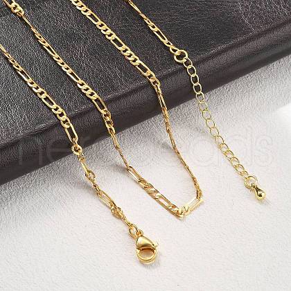 Brass Figaro Chains Necklaces for Women NJEW-D302-29G-1