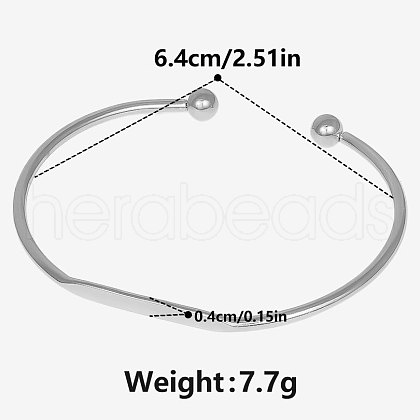 304 Stainless Steel Cuff Bangles IL3957-1-1