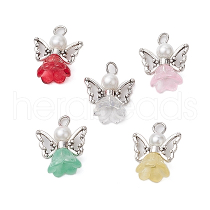 Tibetan Style Alloy Glass Pendants PALLOY-JF02837-1