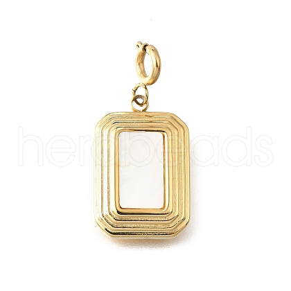 Rectangle 304 Stainless Steel Pendant Decorations STAS-H202-10G-1