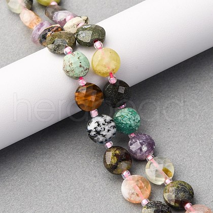 Natural Mixed Gemstone Beads Strands G-B094-A32-01-1
