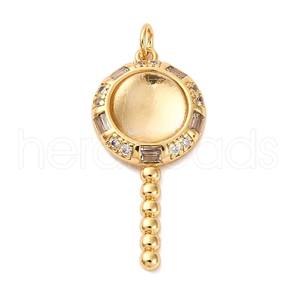 Brass Micro Pave Cubic Zirconia Pendants KK-U076-04G-03-1