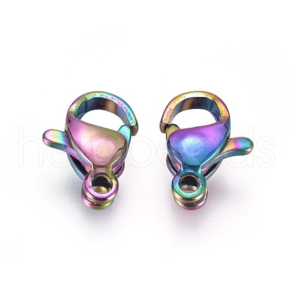 Ion Plating(IP) 304 Stainless Steel Lobster Claw Clasps STAS-E475-02D-1