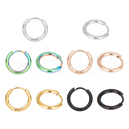 Unicraftale 5 Pairs 5 Colors 304 Stainless Steel Huggie Hoop Earrings for Women EJEW-UN0002-17-1
