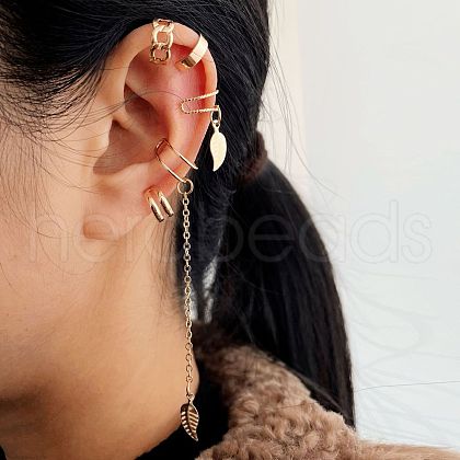 5 Pcs Alloy Cuff Earring Kits for Women WG0D93E-30-1