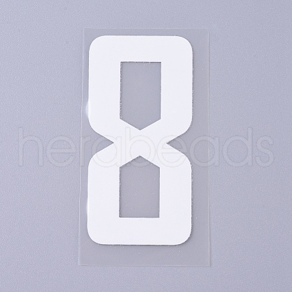 Number Iron On Transfers Applique Hot Heat Vinyl Thermal Transfers Stickers For Clothes Fabric Decoration Badge DIY-WH0148-43H-1