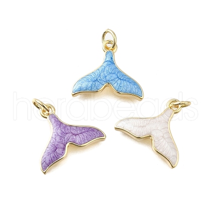 Brass Enamel Pendants KK-S523-21G-1