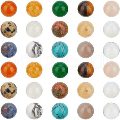 Natural & Synthetic Gemstone Round Beads G-NB0003-86A-1