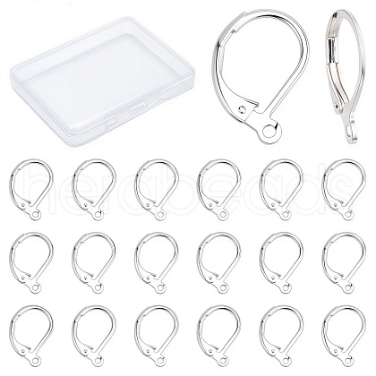 CREATCABIN 40Pcs Brass Huggie Leverback Earring Findings KK-CN0001-47-1