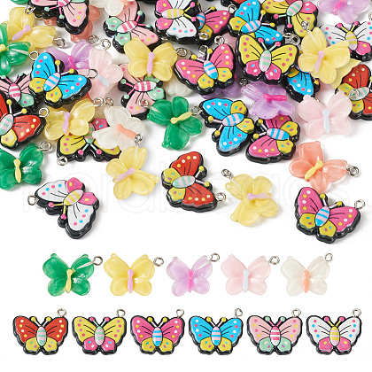44pcs 11 styles Opaque & Transparent Resin Pendants RESI-TA0001-82-1