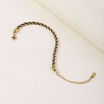 Twisted Nylon Cord Bracelets for Women BJEW-V007-01G-04-1