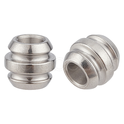 BENECREAT 6Pcs 304 Stainless Steel Beads STAS-BC0003-34-1
