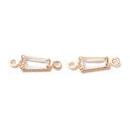 Brass Micro Pave Clear Cubic Zirconia Link Connectors ZIRC-K087-13KCG-1