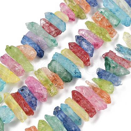 Natural Dyed Quartz Pointed Stick Beads Strands G-G791-15-01-1