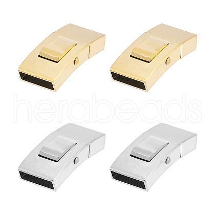 DICOSMETIC 4Pcs 2 Colors PVD Vacuum Plating 304 Stainless Steel Bayonet Clasps STAS-DC0004-34-1