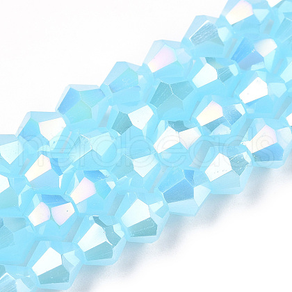 Imitation Jade Electroplate Glass Beads Strands EGLA-A039-J6mm-B03-1