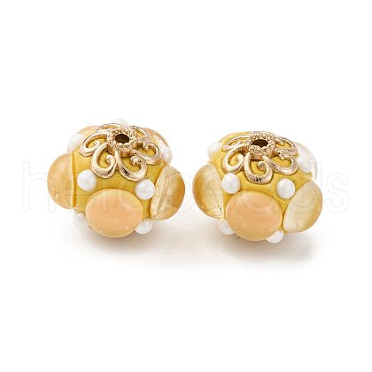 Handmade Resin Indonesia Round Beads IPDL-P005-25KCG-02-1