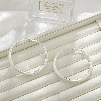 Brass Hoop Earrings for Women EJEW-A121-18C-S-1