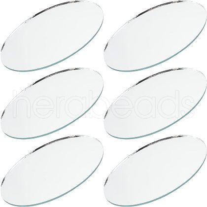 Olycraft 6Pcs Oval Glass Mirror AJEW-OC0003-19-1