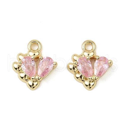 Brass Micro Pave Cubic Zirconia Pendants KK-C107-14A-G-1