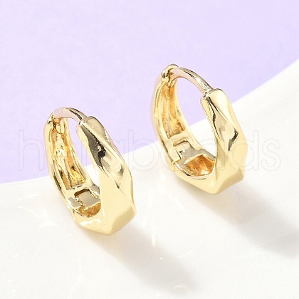 Twist Brass Hoop Earrings EJEW-Z102-12G-1