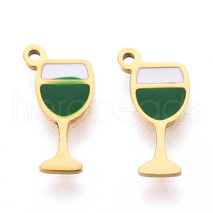 304 Stainless Steel Enamel Charms STAS-T065-65G-01-1