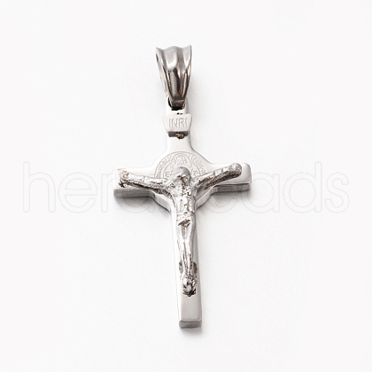 Tarnish Resistant Easter Theme Hot Unisex 201 Stainless Steel Crucifix Cross Pendants X-STAS-F010-24P-1