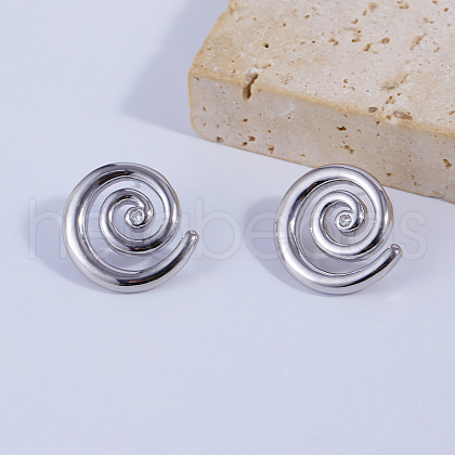 Rotating Thread Mosquito Coil Holder Brass Stud Earrings NN8034-1