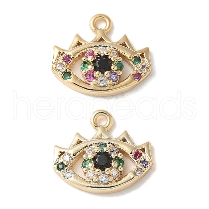 Brass Micro Pave Clear Cubic Zirconia Pendants KK-Q031-47G-07-1