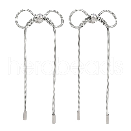 Non-Tarnish Bowknot 304 Stainless Steel Stud Earrings for Women EJEW-Z060-01P-1