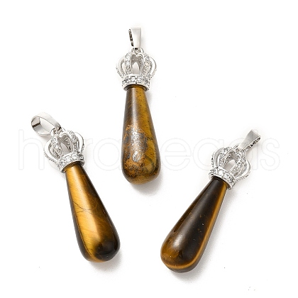 Natural Tiger Eye Pendants G-G976-01P-16-1