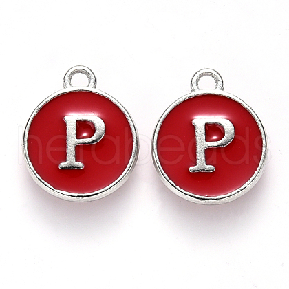 Platinum Plated Alloy Enamel Charms X-ENAM-S118-03P-P-1