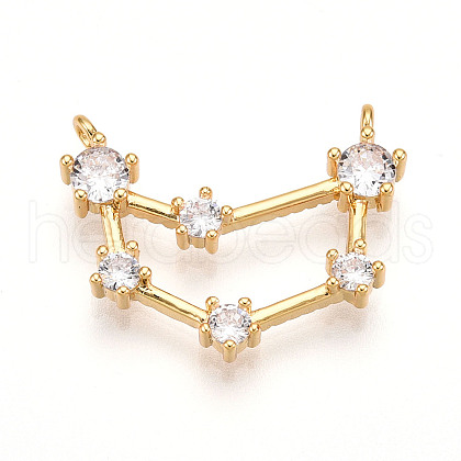 Brass Micro Pave Cubic Zirconia Pendants KK-N261-120B-G-1