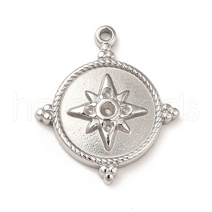 Tarnish Resistant 304 Stainless Steel Pendant Rhinestone Settings STAS-G295-50P-1