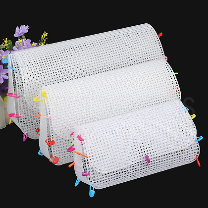 DIY Rectangle-shaped Plastic Mesh Canvas Sheet PURS-PW0001-603C-1