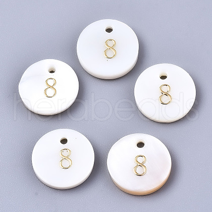 Natural Freshwater Shell Charms SHEL-Q023-08-1