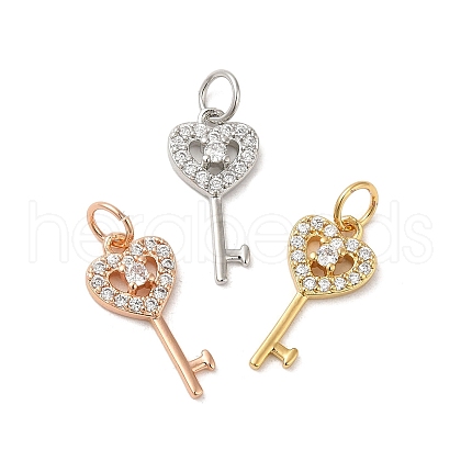 Brass Cubic Zirconia Pendants KK-K349-21-1