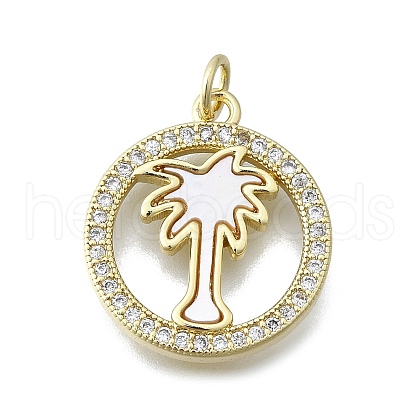 Brass Micro Pave Clear Cubic Zirconia Pendants KK-V010-11G-1