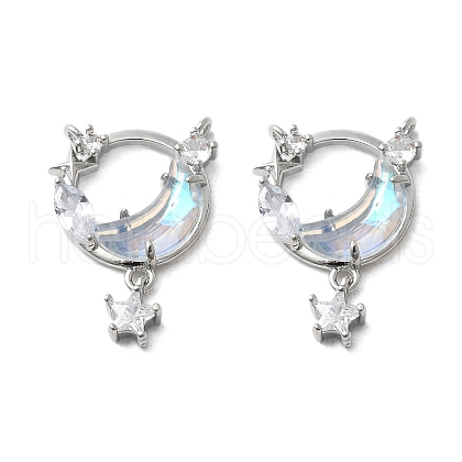 Brass Micro Pave Cubic Zirconia with Resin Pendants KK-Z103-02P-1