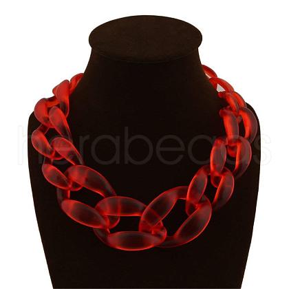 Frosted Acrylic Chunky Twisted Chain Necklacs for Women FS-WG1B9A7-01-1