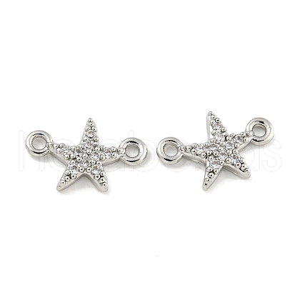 Brass Micro Pave Clear Cubic Zirconia Connector Charms KK-Q820-42P-1