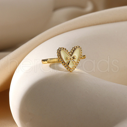 304 Stainless Steel Enamel Adjustable Finger Rings for Women RJEW-B131-02A-1