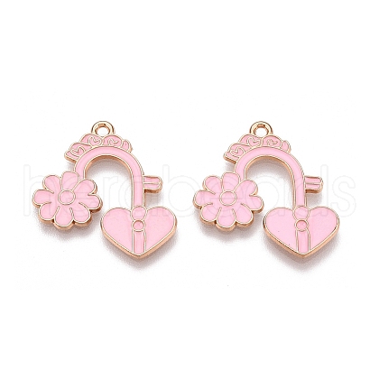 Valentine's Day Theme Alloy Enamel Pendants ENAM-T020-50G-02-1