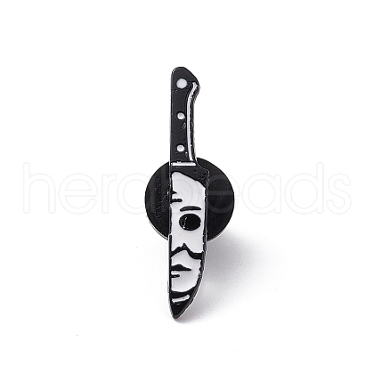 Knife with Skull Alloy Brooch for Backpack Clothes JEWB-M024-05B-C-1
